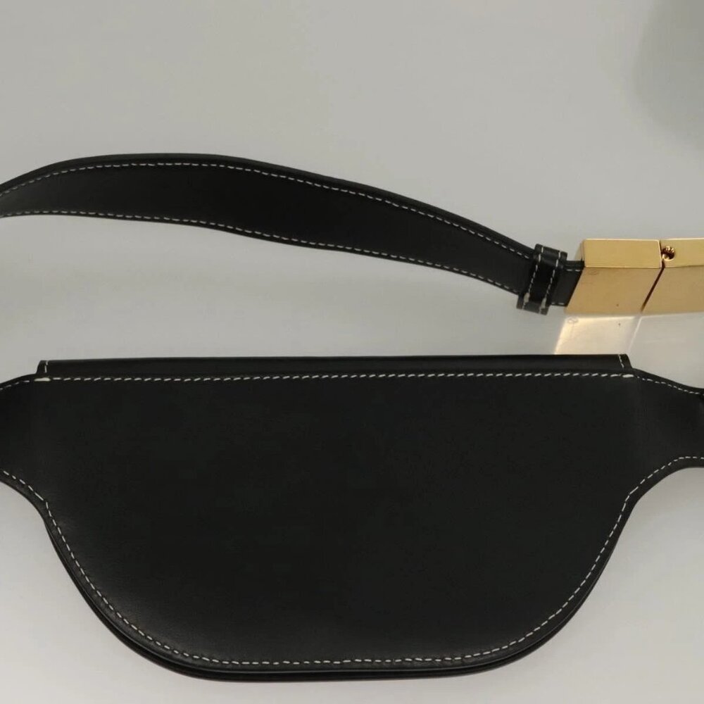 BURBERRY Waist Bag Leather Black Gold Auth bs27391 - Picture 14 of 16